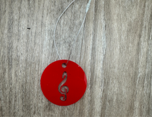 Load image into Gallery viewer, 2 inch Circle Ornament - Treble Clef
