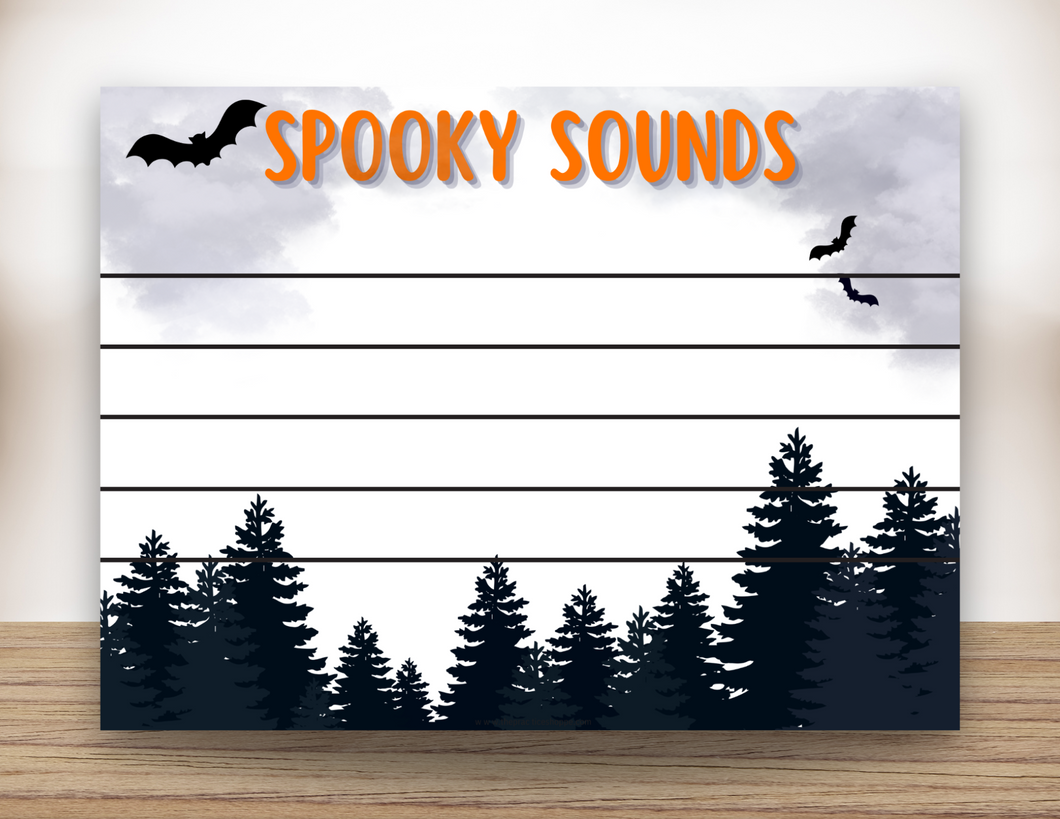Spooky Songs Magnetic Staff White Board