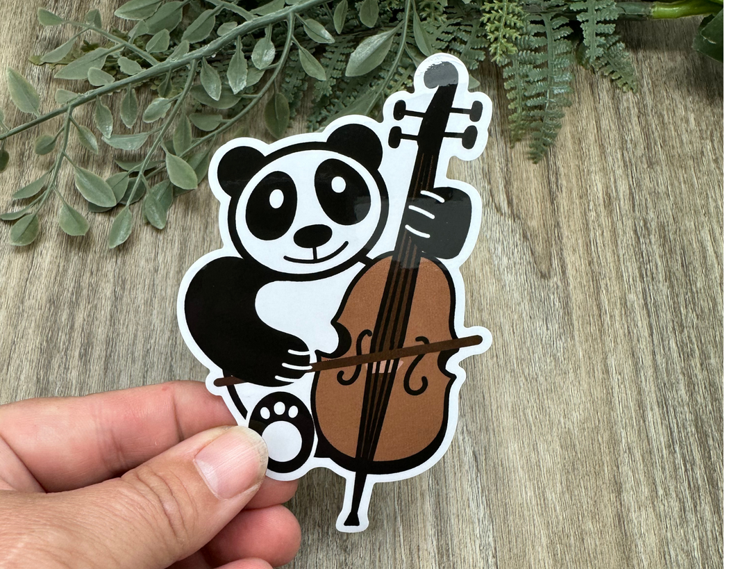 PS Panda Playing Cello Sticker