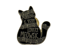 Load image into Gallery viewer, Cat Purring is Very Lovely Meawsic Enamel Pin
