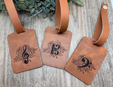 Load image into Gallery viewer, Floral Clef Baggage Tag
