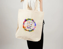 Load image into Gallery viewer, MUS IC Cotton Natural Tote Bag
