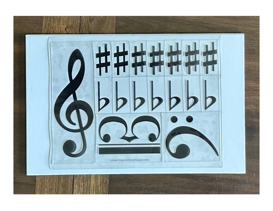 Silicone Clef and Sharps/Flats Stickers
