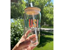 Load image into Gallery viewer, 16 oz Clear Glass Tumbler - Music Teacher
