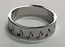 Load image into Gallery viewer, Stainless Steel Notes Band Ring
