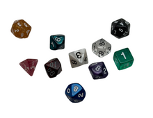 Load image into Gallery viewer, Polyhedral Dice set of 10 - colors vary
