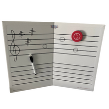 Load image into Gallery viewer, Foldable Music Staff Magnetic White Board Bundle - BLACK magnets
