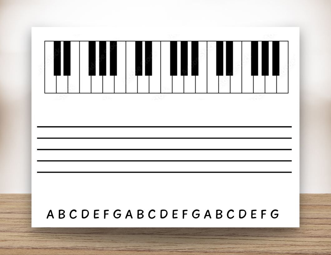 Piano and Staff Magnetic White Board