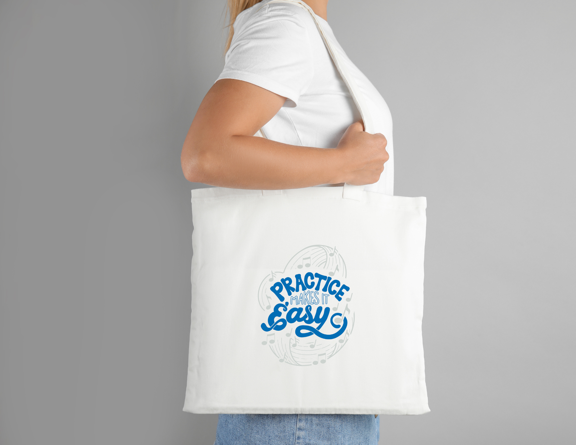 White Practice Makes It Easy Music Tote Bag – The Practice Shoppe