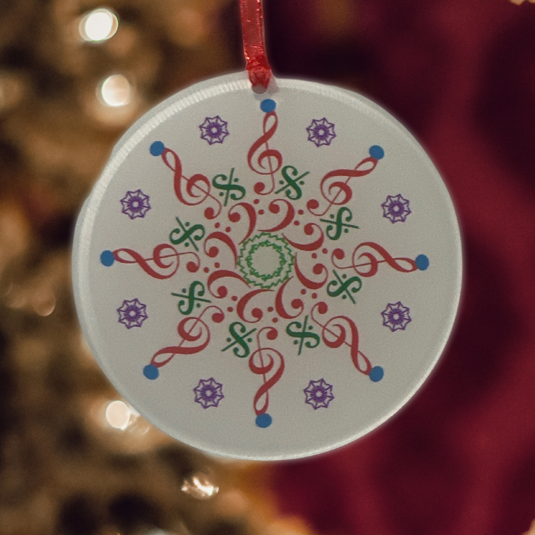 Treble Clef Snow Flake Music Ornament