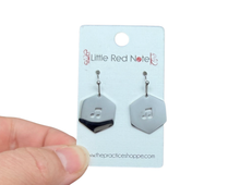 Load image into Gallery viewer, Dangle Fish Hook Stainless Steel Earrings Hexagon Notes
