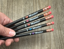 Load image into Gallery viewer, I Heart Music Pencils - Halloween Colors
