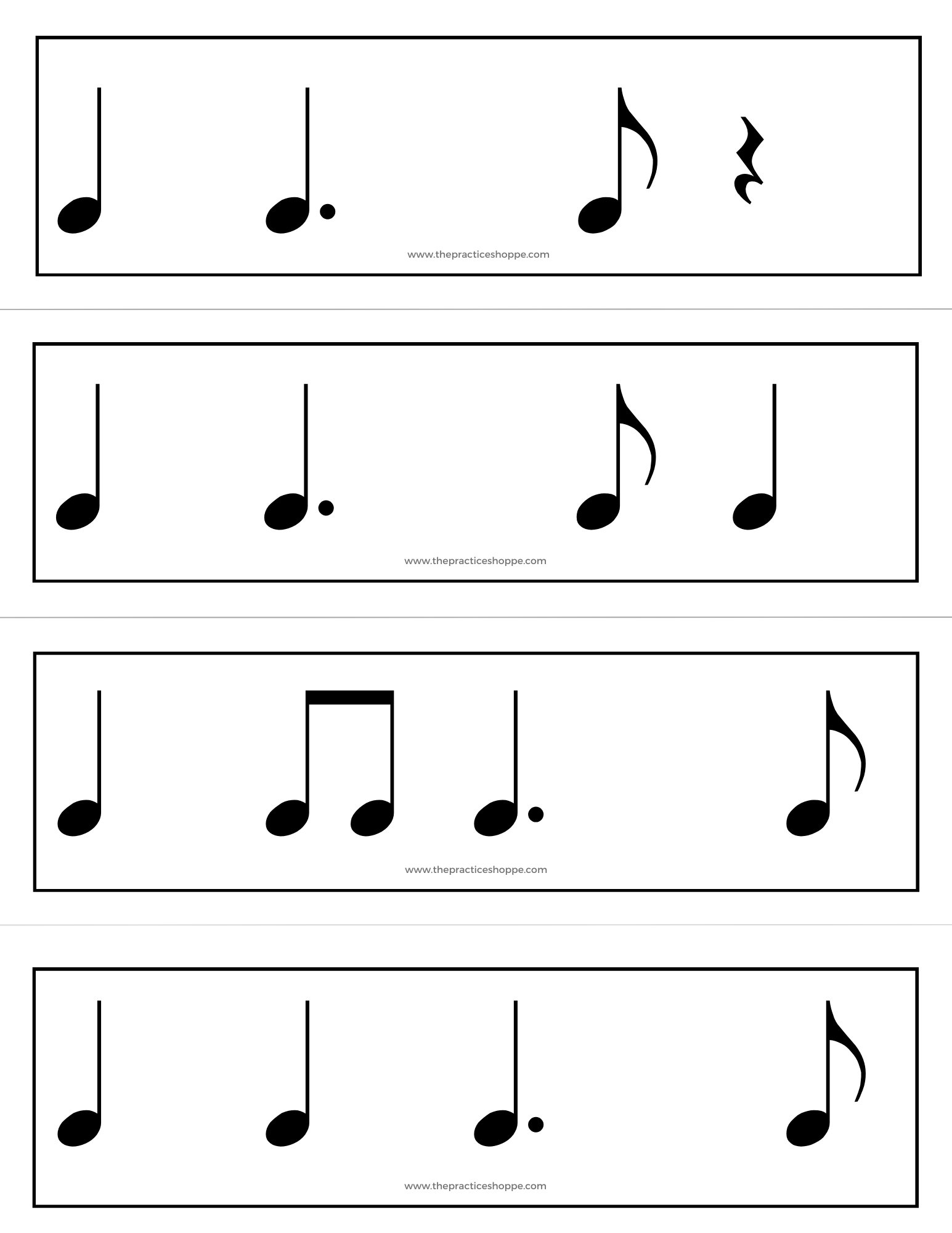 Dotted Quarter Note Rhythm Cards (Digital Download) – The Practice Shoppe