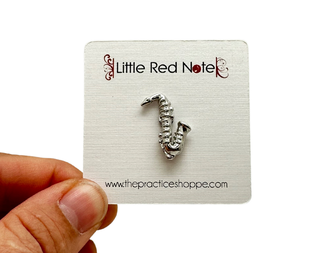 Saxophone Silver Pin