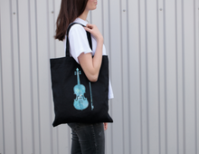 Load image into Gallery viewer, Black Galaxy Violin Music Tote Bag
