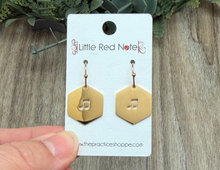 Load image into Gallery viewer, Dangle Fish Hook Stainless Steel Earrings Hexagon Notes

