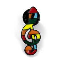 Load image into Gallery viewer, Rainbow Treble Clef Enamel Pin
