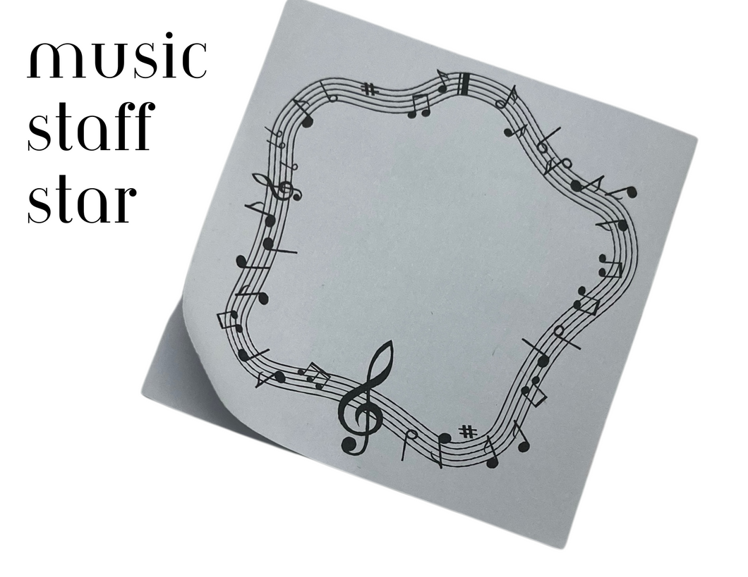 Music Sticky Note - Music Staff Star