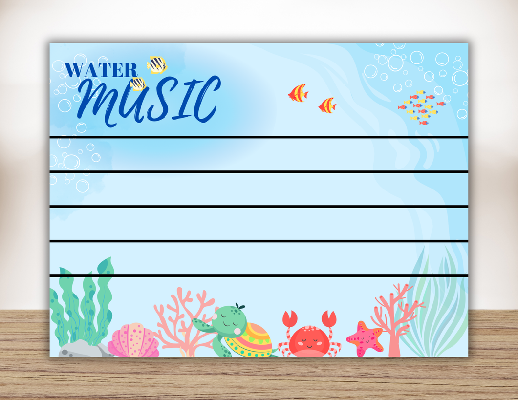 Water Music Magnetic Staff White Board