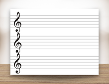 Load image into Gallery viewer, Three Staves Magnetic White Board (all clefs)
