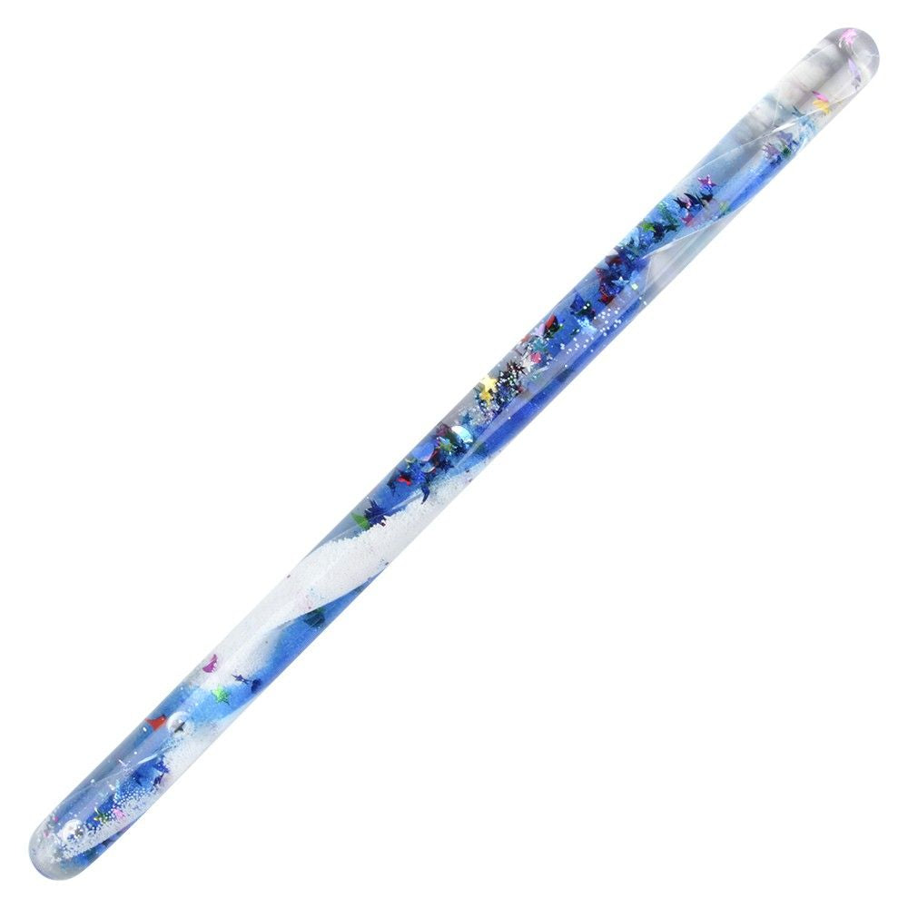 Jumbo Spiral Glitter Wand - Blue & White