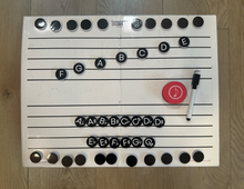 Load image into Gallery viewer, Foldable Music Staff Magnetic White Board Bundle - BLACK magnets
