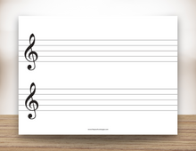 Load image into Gallery viewer, Two Staves Magnetic White Board (all clefs)
