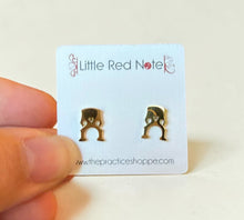 Load image into Gallery viewer, Stainless Steel PS Post Earrings Cello Bridge
