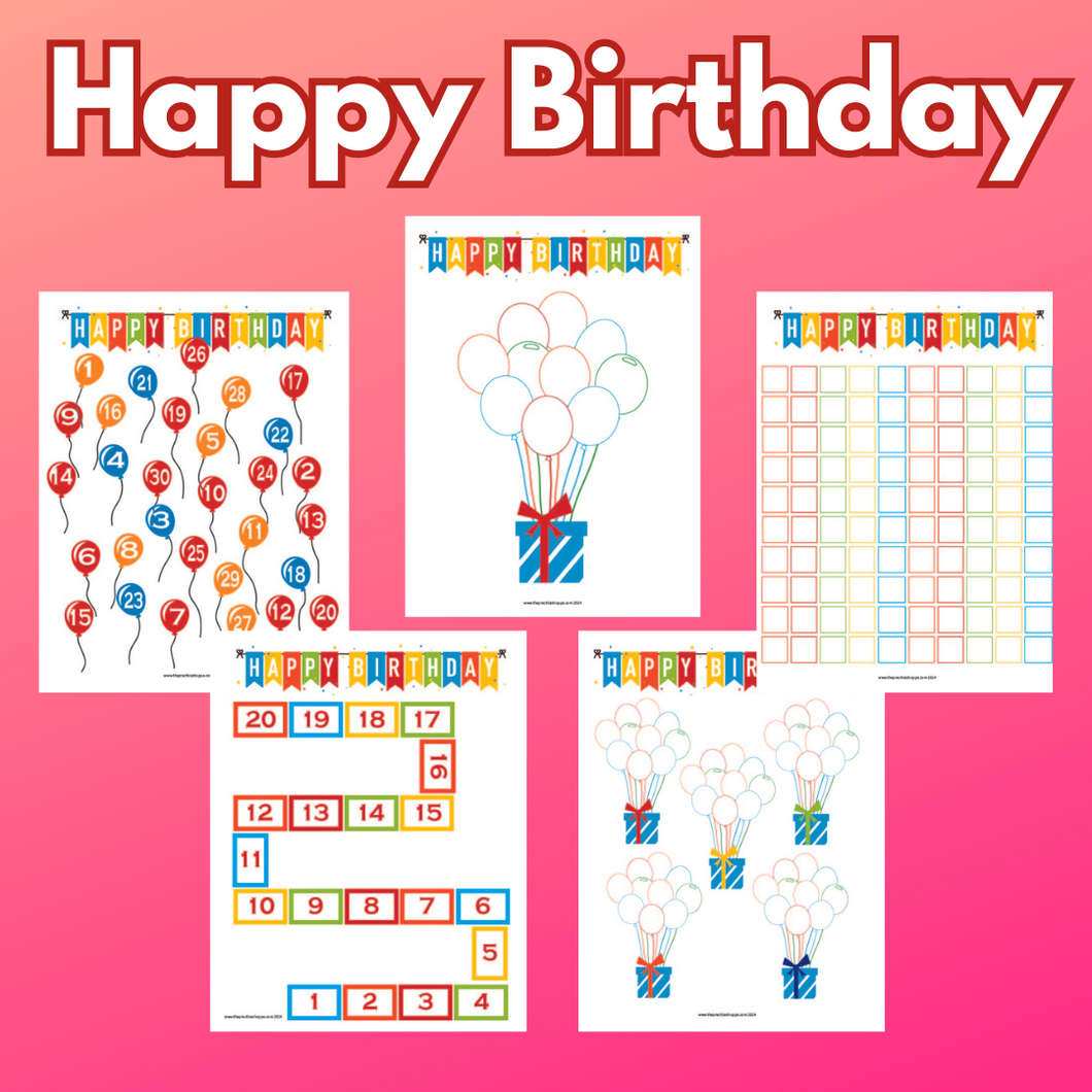 Happy Birthday Practice Charts (Digital Download)