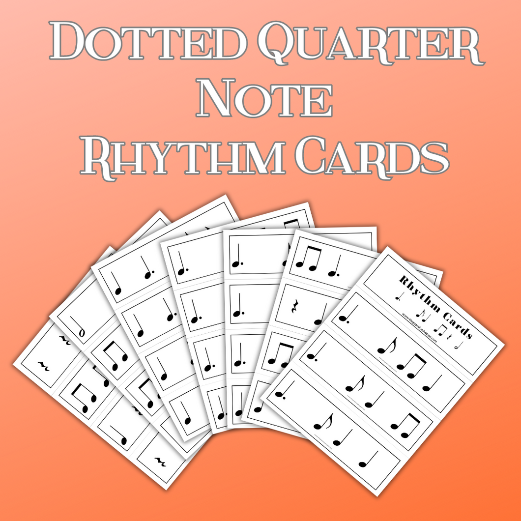 Dotted Quarter Note Rhythm Cards (Digital Download)