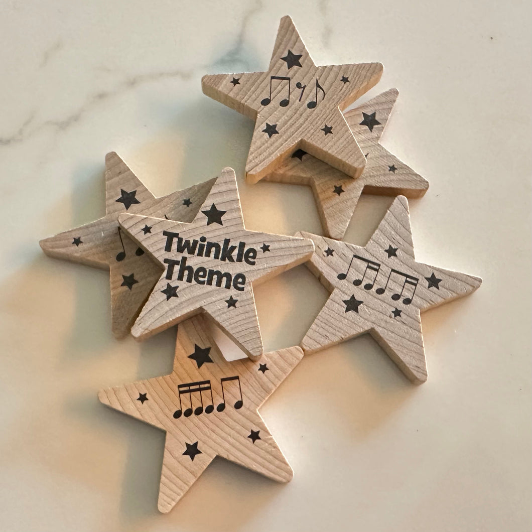 Wooden Twinkle Stars - (thin) 2