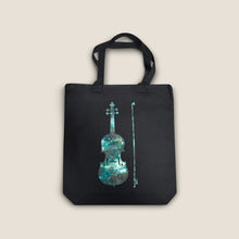 Load image into Gallery viewer, Black Galaxy Violin Music Tote Bag
