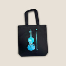Load image into Gallery viewer, Black Galaxy Violin Music Tote Bag

