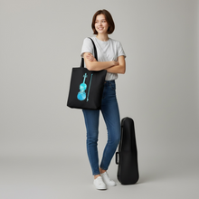 Load image into Gallery viewer, Black Galaxy Violin Music Tote Bag
