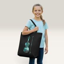 Load image into Gallery viewer, Black Galaxy Violin Music Tote Bag
