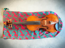 Load image into Gallery viewer, Pure Mulberry Silk Violin Bag - Crimson Bloom
