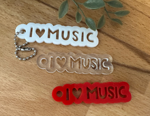 Load image into Gallery viewer, I Heart Music Acrylic Keychain
