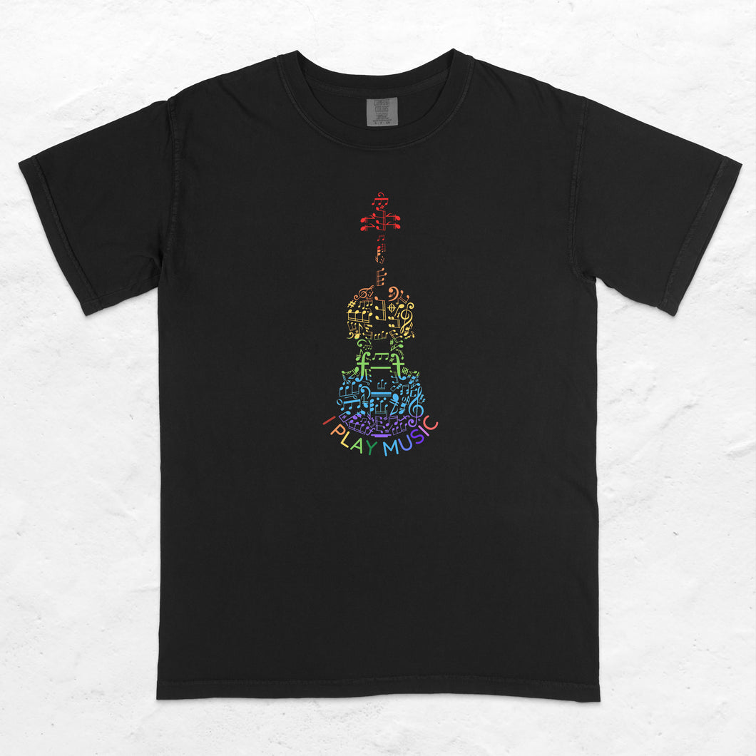 I Play Music – Violin Notes Comfort Tee