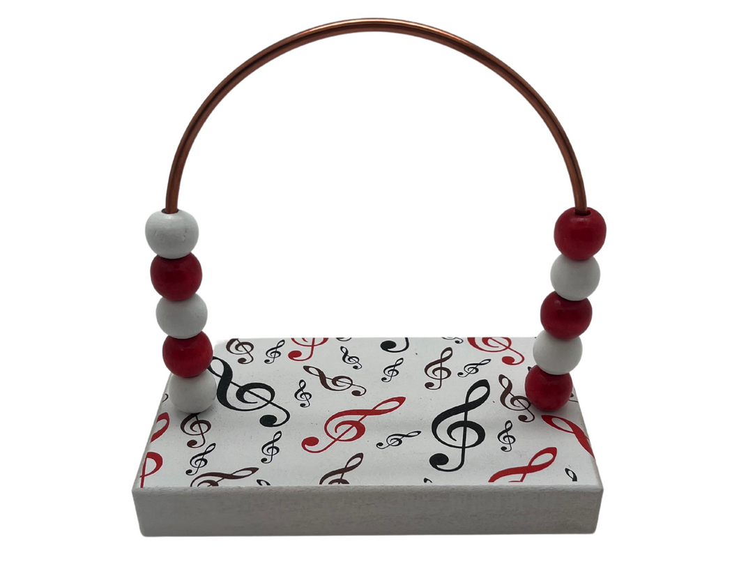 Red Treble Clefs Bead Counter