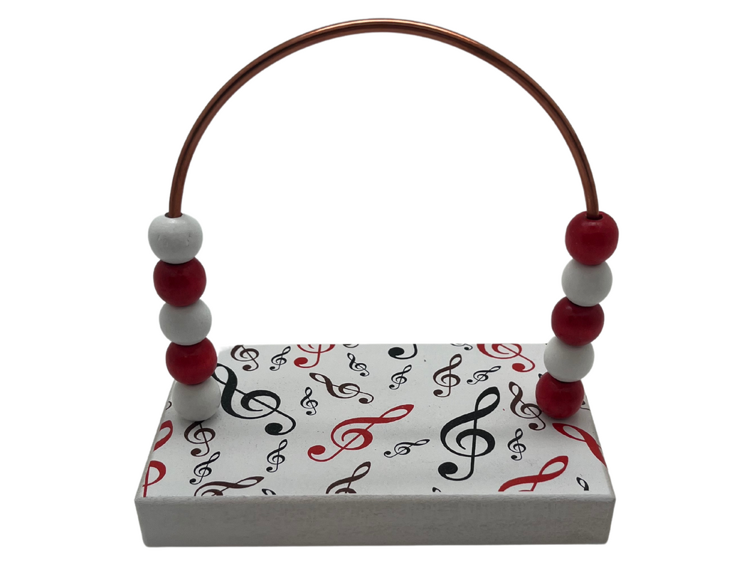 Music Red Treble Clefs Bead Counter