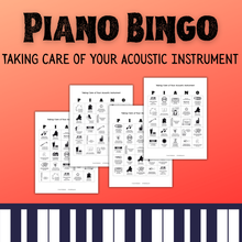 Load image into Gallery viewer, Piano Bingo - Taking Care of Your Acoustic Instrument
