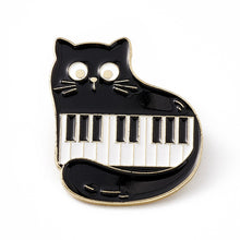 Load image into Gallery viewer, Cat Piano Enamel Pin
