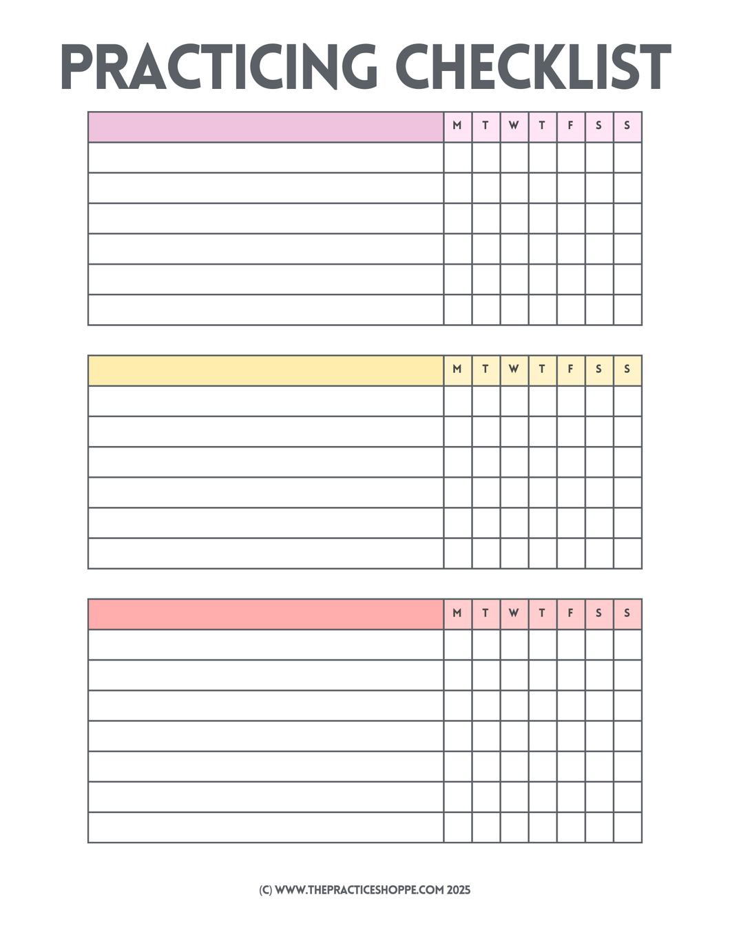 Practice Checklist (Digital Download)