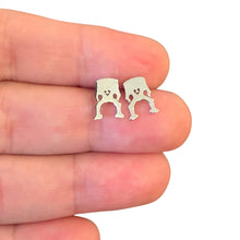 Load image into Gallery viewer, Stainless Steel PS Post Earrings Cello Bridge - Silver
