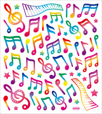 StickerKing Music Notes Rainbow Shiny Stickers