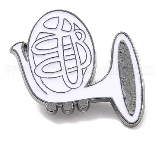 Horn White Enamel Pin