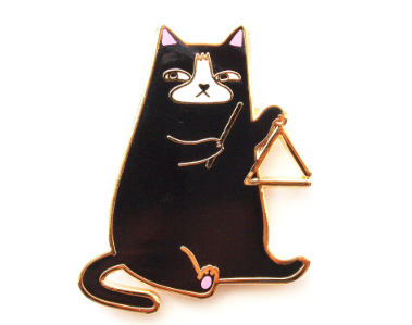 Cat Triangle Enamel Pin