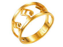 Load image into Gallery viewer, Stainless Steel Notes Ring - Gold
