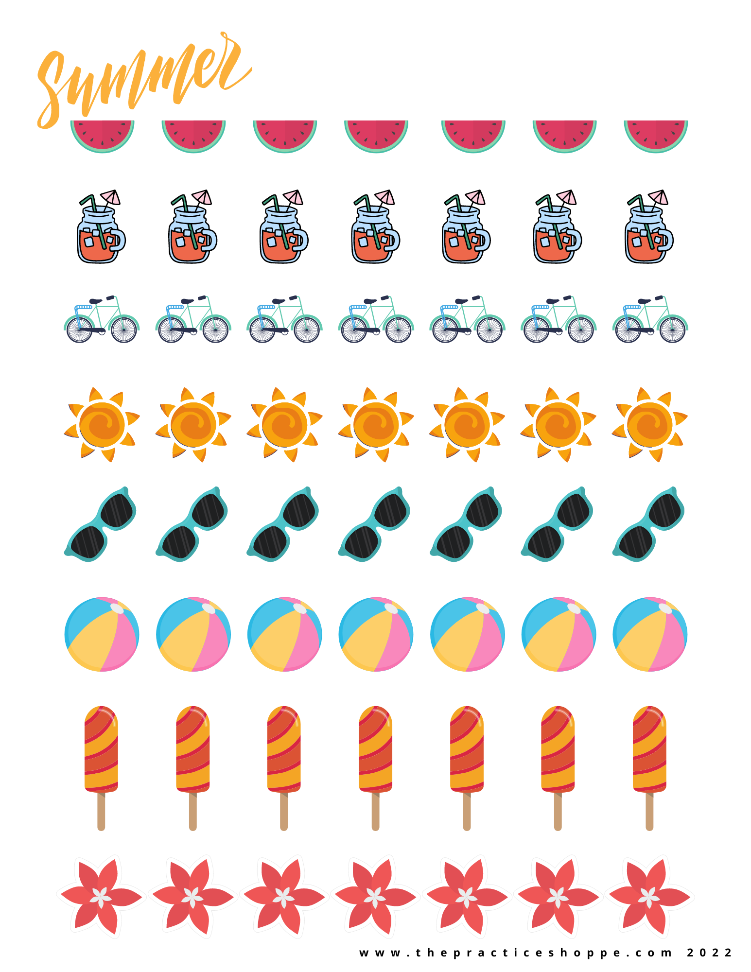 Summer Fun Practice Chart (digital download) – The Practice Shoppe