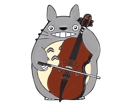 Totoro String Bass Enamel Pin